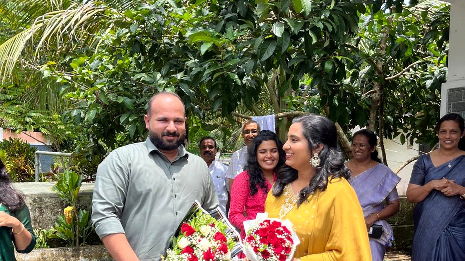 Nithish and Minnu with their families