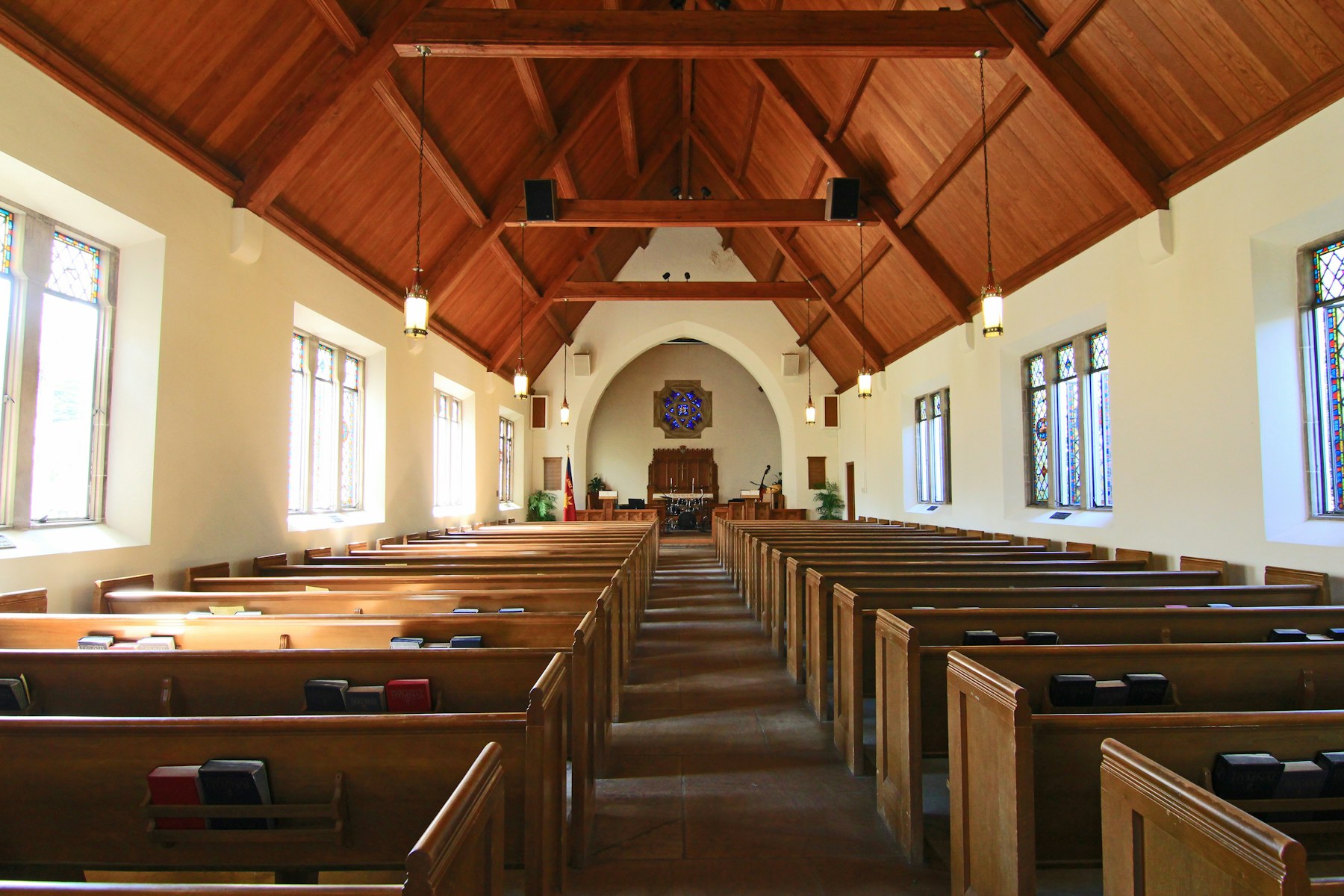 The church nave, ready for the ceremony